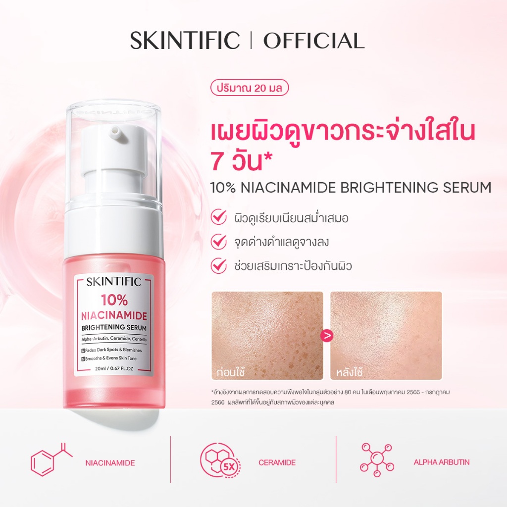 10% Niacinamide Brightening Serum 10% สคินทิฟฟิค ไนอาซินาไมด์ เซรั่ม
