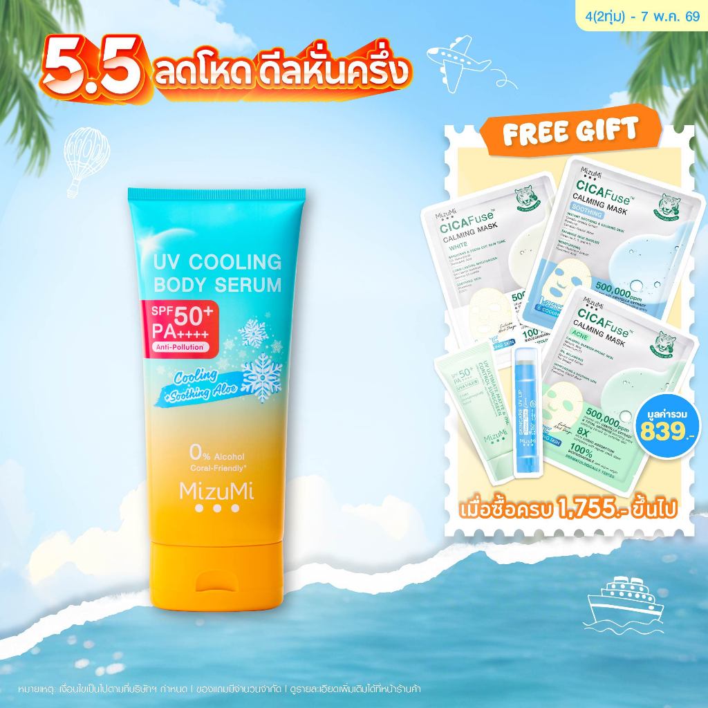 UV Cooling Body Serum เซรั่มกันแดดทาผิวกายสูตรเย็น เนื้อบางเบา เย็นทันทีที่ทา ปกป้องผิวจากแดดและมลภาวะ